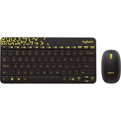 Logitech MK240 Nano Griechisch USB schwarz/gelb