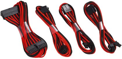 Sleeved Cable Mod, Rot-Schwarz