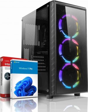 AMD Office PC Ryzen 5 5600G AMD RX Vega 7 4K HDMI DX12 512 GB SSD 16 GB DDR4 3000 Windows 11 WLAN Desktop Computer für Büro