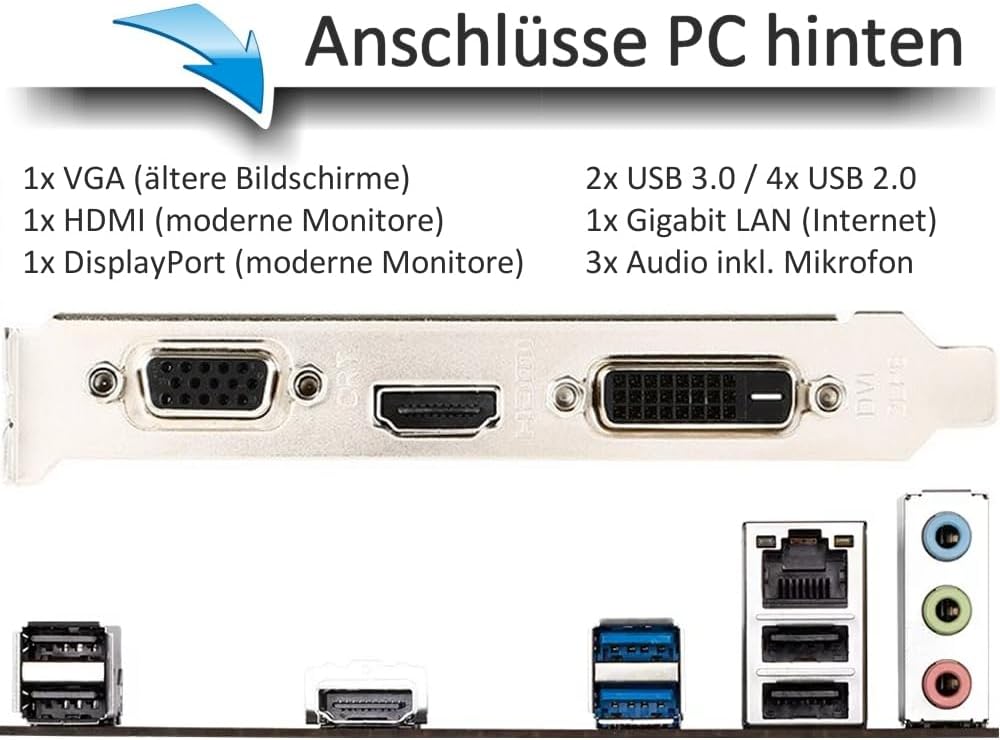 Business Office PC – Intel Core i5-14400F | GTX 750 | 32 GB DDR4 | 1 TB SSD | Windows 11 Pro – Bild 2